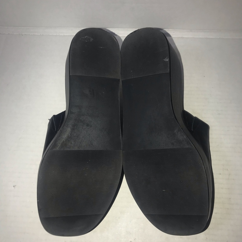 Steve Madden Black Leather Moveable Platform Sandals Sz 6.5 - Picture 9 of 11